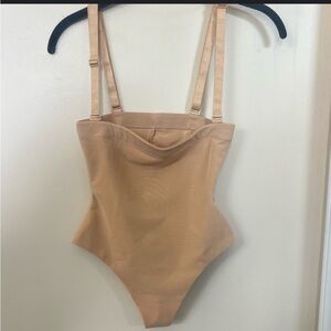 Honeylove Tan/Cream Compression Adjustable Removable Straps‎ Thong Bodysuit? XL